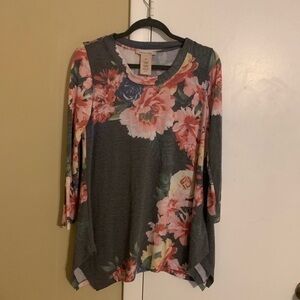 Philosophy Women Long Sleeve Floral Knit Dress Size Small